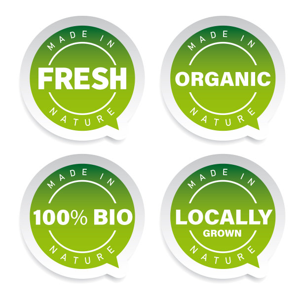 有机产品标签套装图片下载