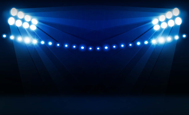 明亮的体育场体育场灯光矢量设计。向量照明图片下载