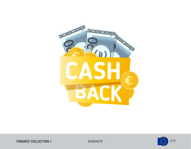 现金背面横幅20欧元纸币和硬币。平面风格矢量插图。购物和销售概念。图片下载