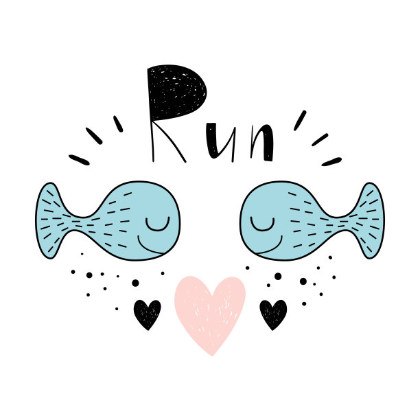 可爱的鱼矢量插图。婴儿打印。卡通的背景。图片下载