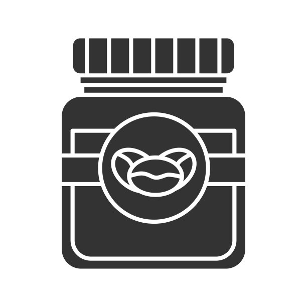 咖啡玻璃罐与盖子字形图标图片下载