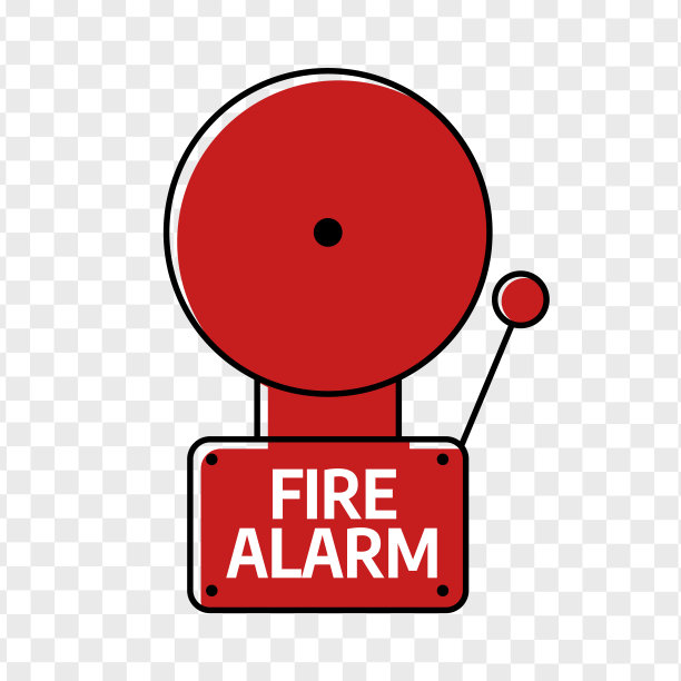 火灾报警系统。红色报警矢量图图片下载