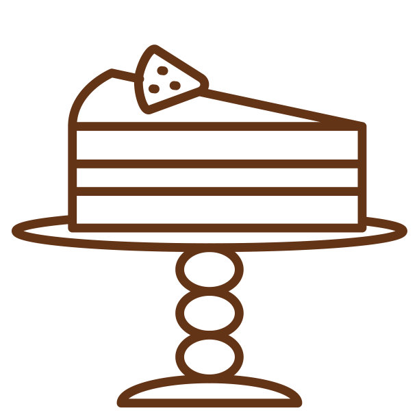 咖啡线图标芝士蛋糕图片下载