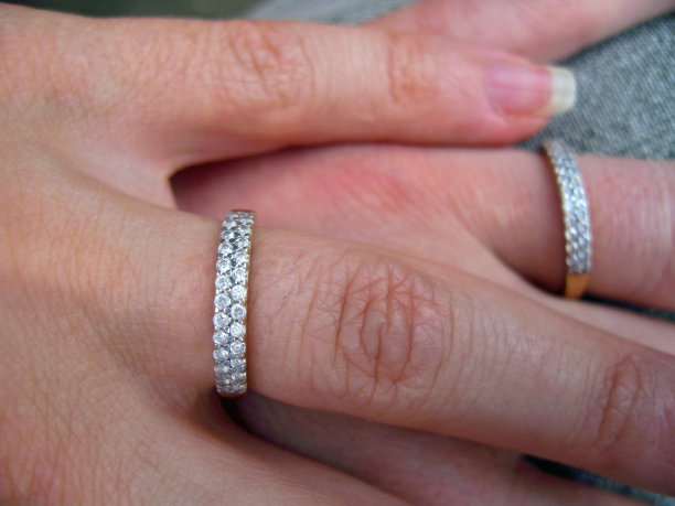 两个戒指，两只手，两颗心图片下载