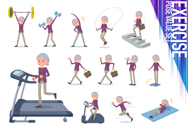 平的类型紫色的衣服奶奶锻炼图片下载