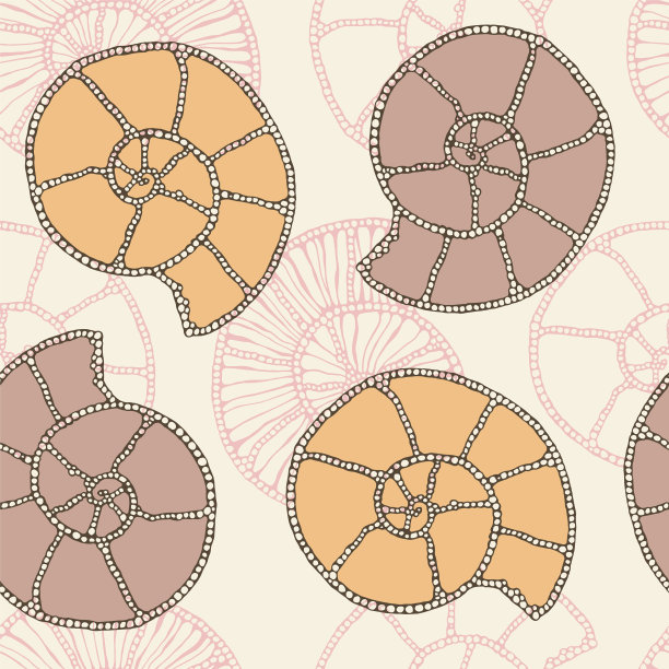 海生无缝带壳图案图片下载