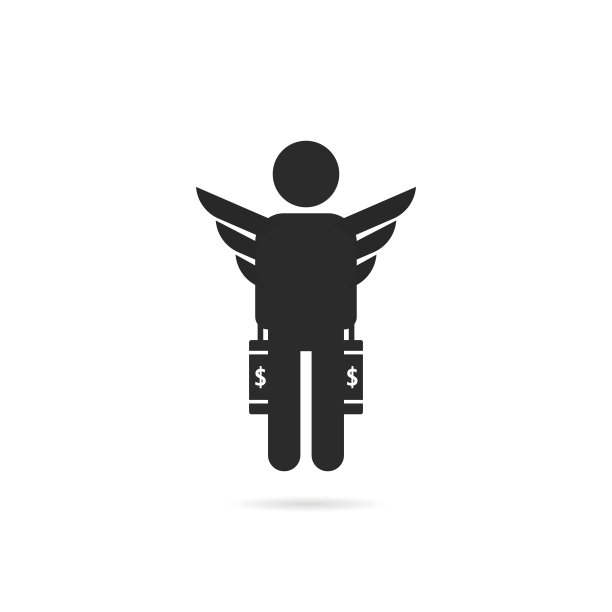 简单的黑色商业天使投资人图标图片下载