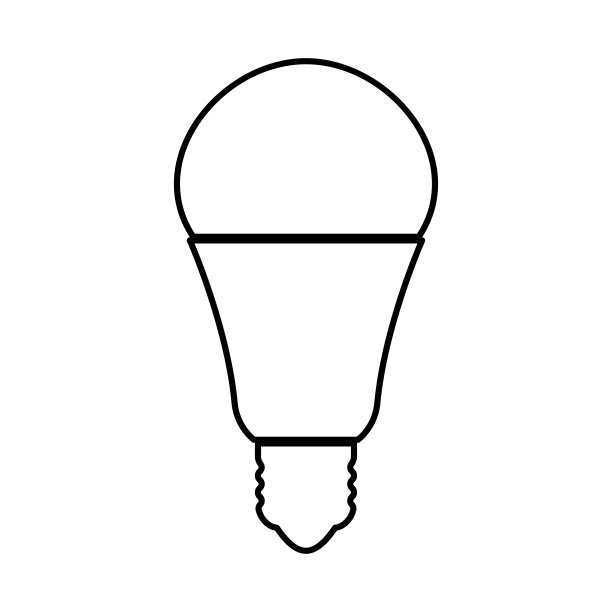 LED灯泡是黑色的图标。图片下载