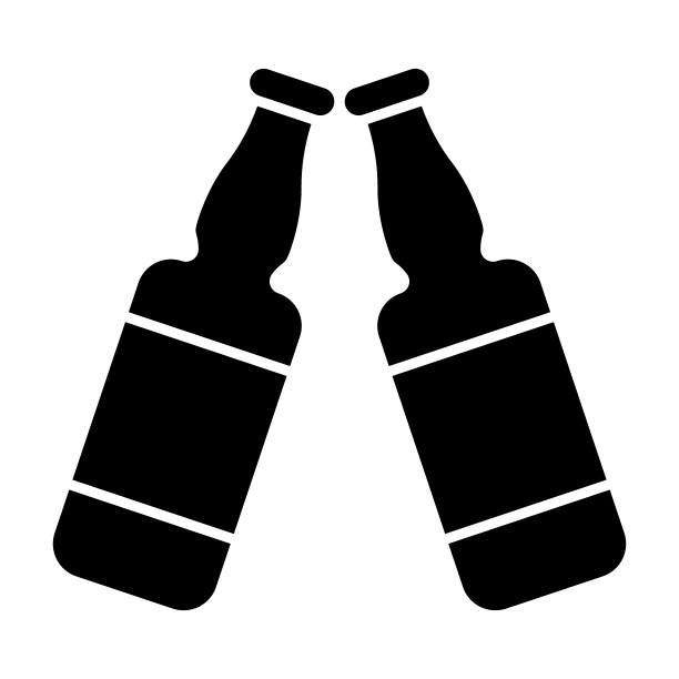 敬啤酒瓶的图标。干杯瓶矢量插图孤立在白色。饮字形风格设计，专为网页和应用设计。Eps 10。图片下载