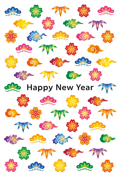 日本传统设计的新年贺卡。图片下载