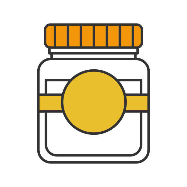 玻璃罐与空白标签图标图片下载