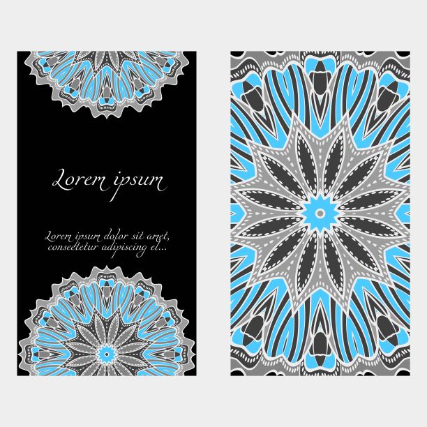 复古请柬或婚礼卡片。向量illustatration。前面和后面图片下载