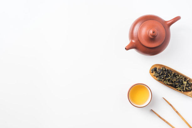 新鲜台湾乌龙茶及茶壶图片下载