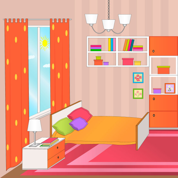 女孩的卧室室内素材图片