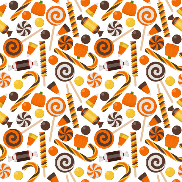 万圣节糖果无缝图案图片下载