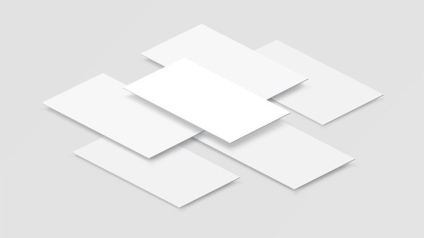 以3D视角模拟手机应用界面。空白应用程序屏幕。水平长宽比在白色色调中创建矢量，便于用户界面和用户体验设计。图片下载