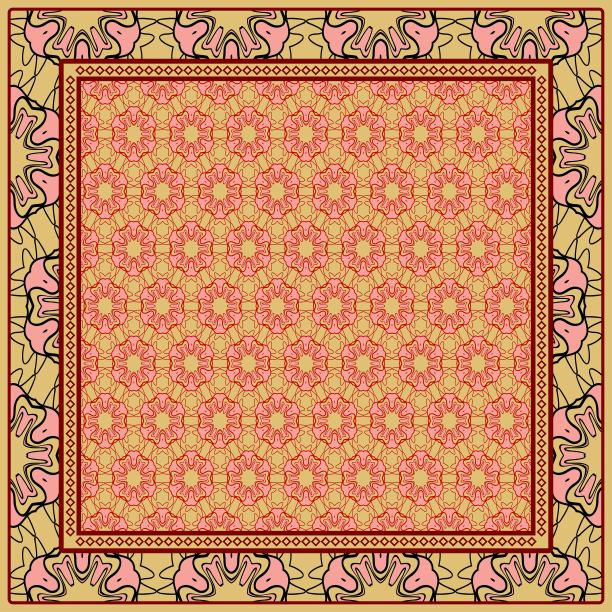 装饰装饰用几何装饰。对称的图案。适用于印花大手帕、披肩、台布、面料时尚、围巾、设计图片下载