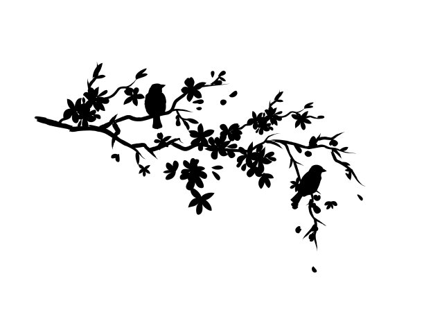 可爱的麻雀和树枝图片下载