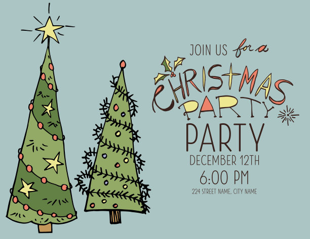 手绘复古圣诞元素图片下载