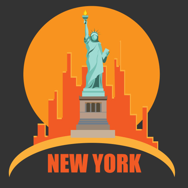以纽约为背景的自由女神像。图片下载