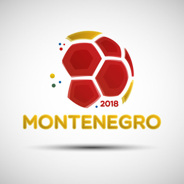 黑山国旗颜色的抽象足球图片下载