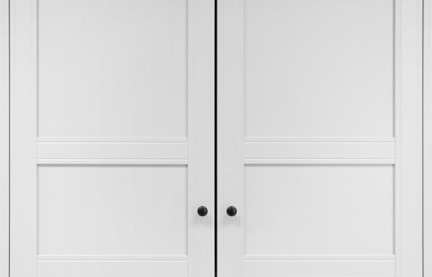 带把手的白色柜门图片下载