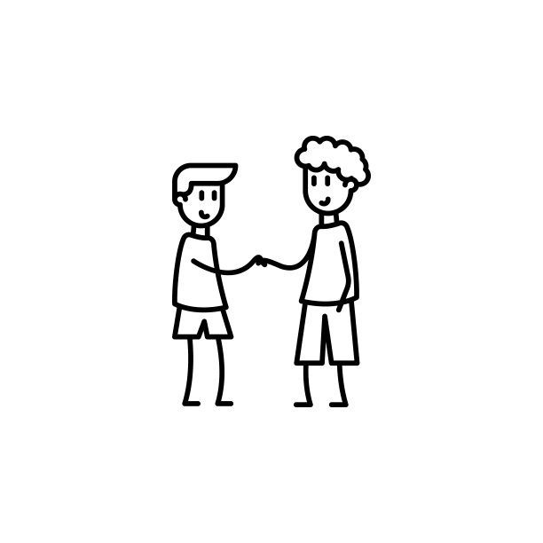 友谊的男孩图标。移动概念和web应用程序的友谊图标元素。细线友谊的男孩图标可以用于网络和手机图片下载