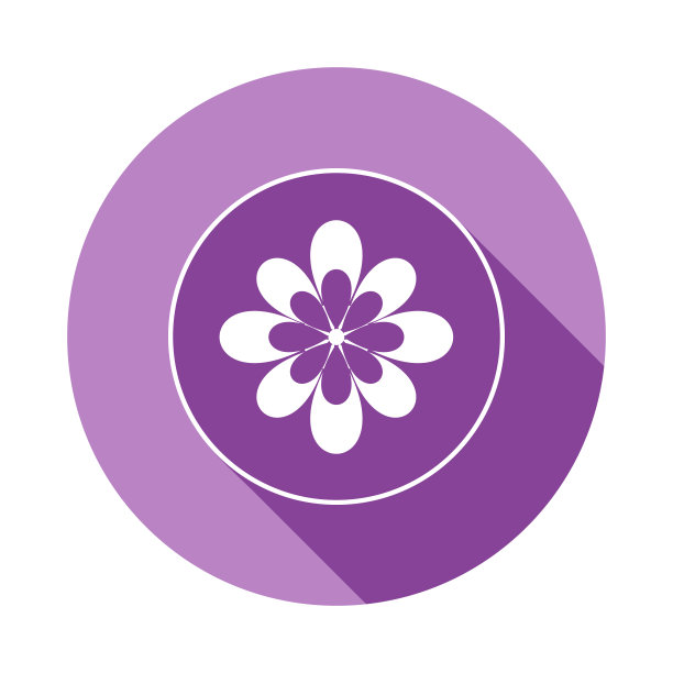 花图标在平长阴影风格。一个花收集图标可以用于UI, UX图片下载