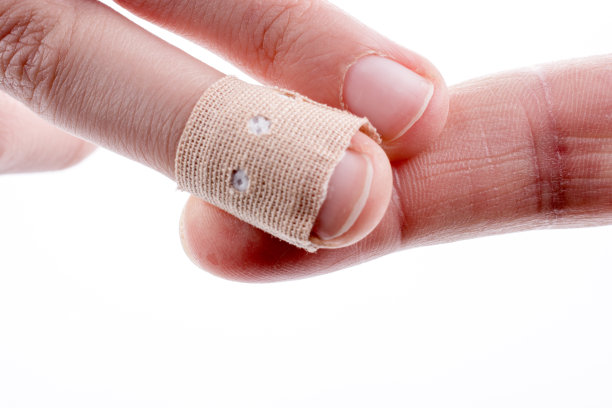 白色绷带的手指图片下载
