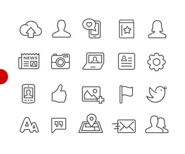 社交网站图标//红点系列图片下载