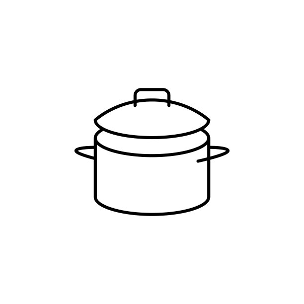 平底锅图标。用于移动概念和Web应用程序的食物图标元素。细线平底锅图标可用于Web和移动设备图片下载
