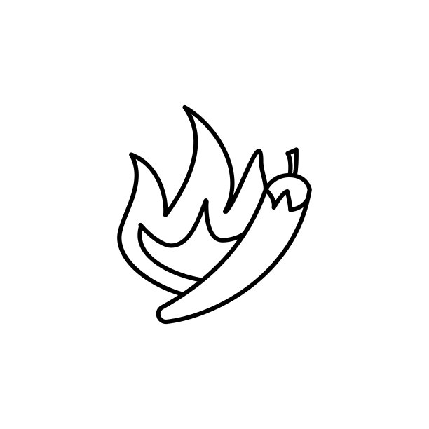 辣椒图标。移动概念和web应用的食物图标元素。细线辣椒图标可以用于网络和手机图片下载