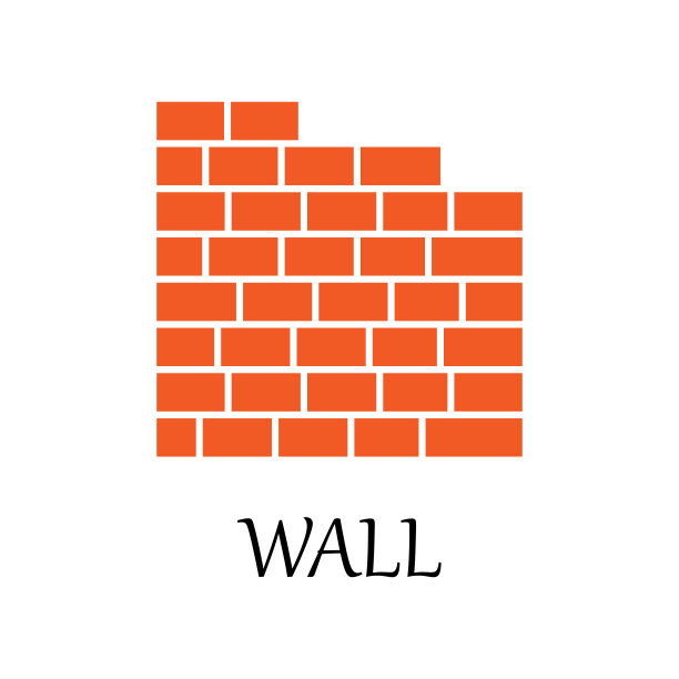 彩色的墙图标。移动概念和web应用的web图标元素。详细的彩色墙壁图标可以用于网络和移动。溢价图标图片下载