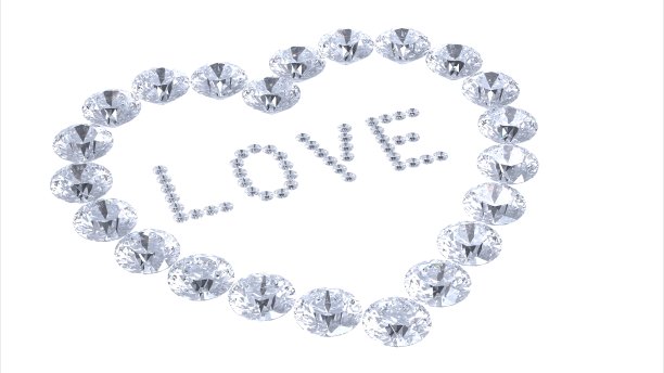 钻石之心与字爱图片下载