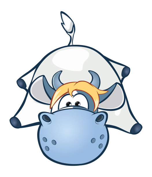 可爱奶牛卡通人物插画图片下载