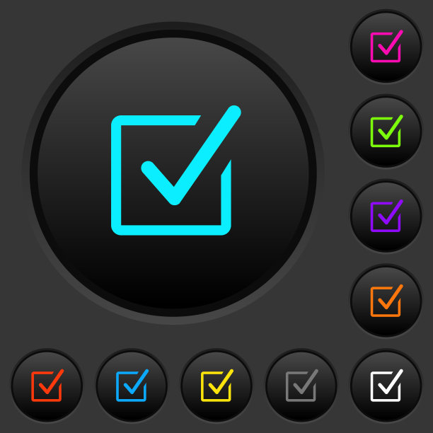 复选框黑色按钮与颜色图标图片下载