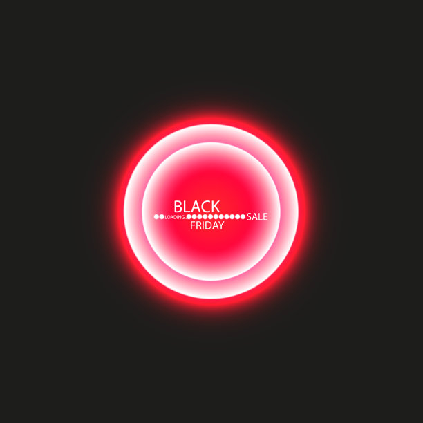 黑色星期五的促销海报或横幅。发光的彩色圆圈与红色光效果在黑色抽象背景。购物设计模板图片下载