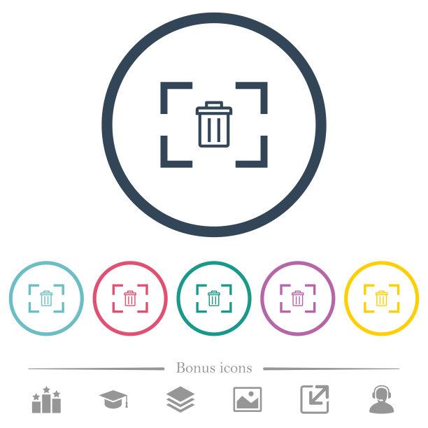 删除图像从相机平面颜色图标在圆形轮廓图片下载