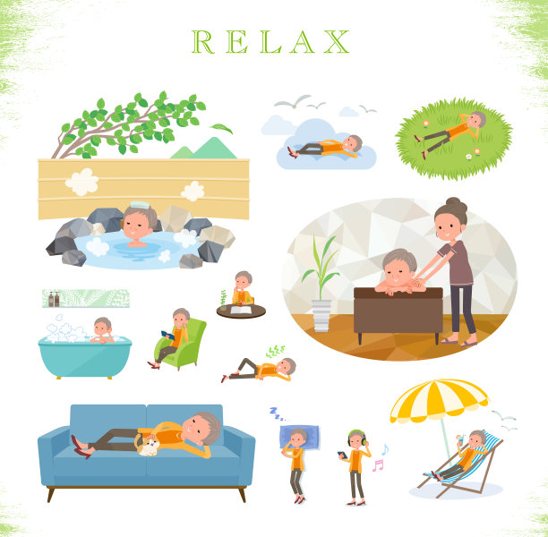 平型短发老妇人放松图片下载