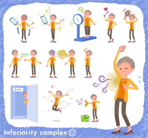 扁平型短发老年妇女图片下载