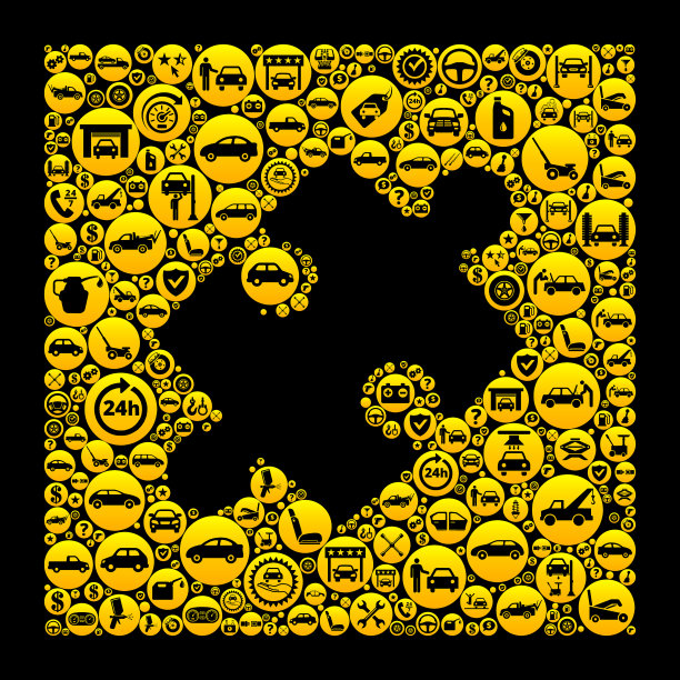 拼图汽车和汽车修理图标背景图片下载