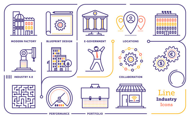 生产线图标集图片下载