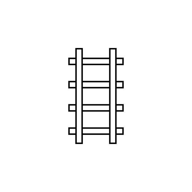 铁路图标。移动概念和web应用的全球物流图标元素。细线铁路图标可以用于网络和移动图片下载