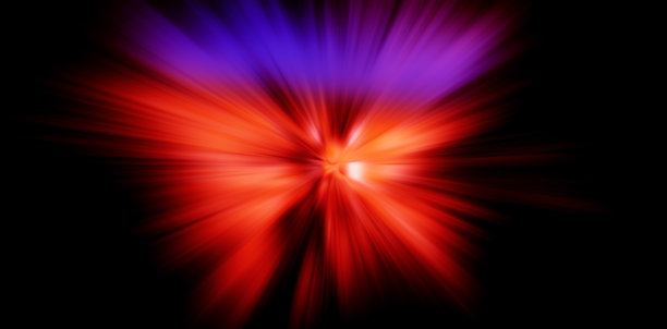 抽象模糊背景，径向彩色射线。网页横幅。图片下载