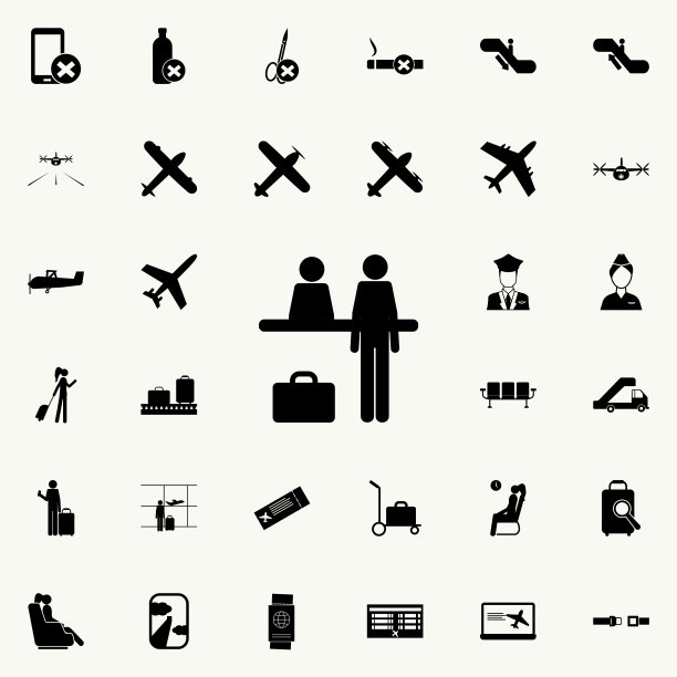 人购买机票的图标。机场图标通用设置为网络和移动图片下载