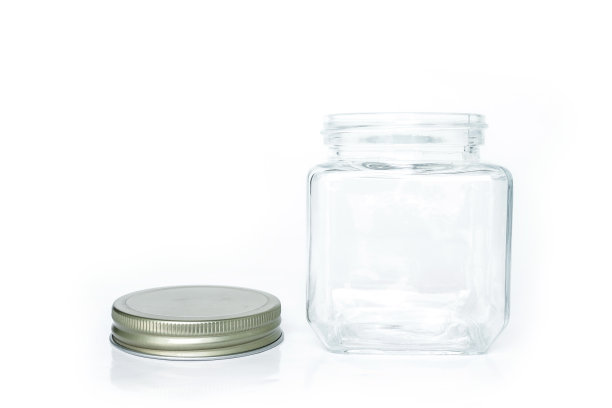 玻璃罐空在白色背景图片下载