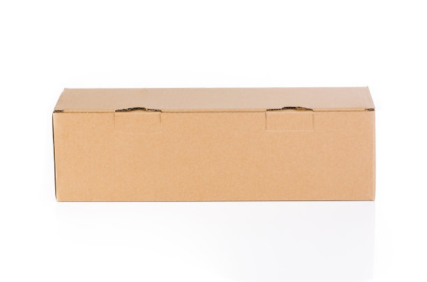 白底纸板箱。封闭的矩形。图片下载