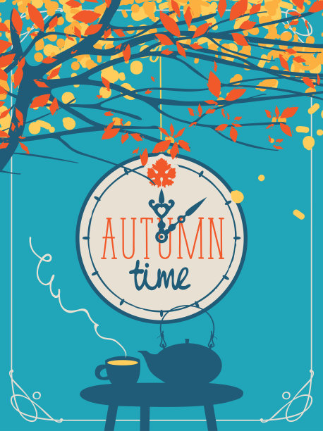 桌上放着秋旗和杯子和水壶图片下载