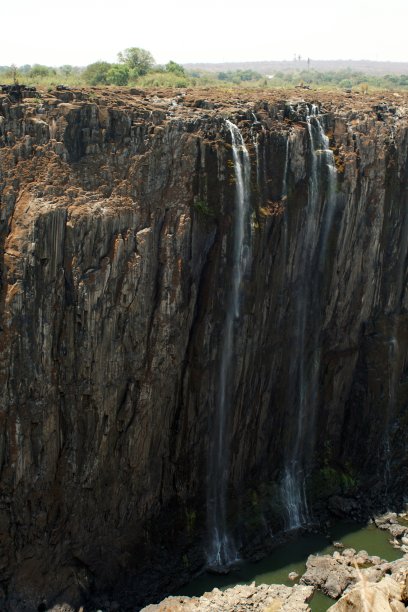 维多利亚瀑布和下面的赞比西河图片下载