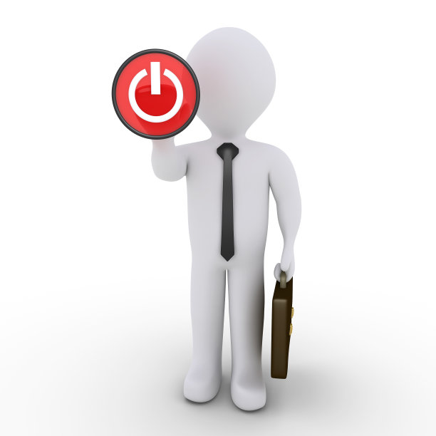 商人按下电源按钮图片下载